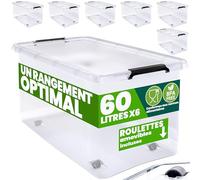 Deuba Boîte de rangement 6x 60 L
