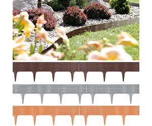 DEUBA® Bordure de Jardin Plastique 15,60m résistante intempéries UV Piquet Terre Parterre Plate-Bande délimitation Design clôture Prairie Terre Cuite