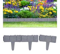 DEUBA® Bordure de Jardin Plastique 17,50m résistante intempéries UV Piquet Terre Parterre Plate-Bande délimitation pelouse Pierre de Granit Gris
