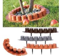 DEUBA® Bordure de pelouse plastique 4,05m Goulotte de câbles résistante aux UV et aux intempéries Bordure de parterre Palissades marron