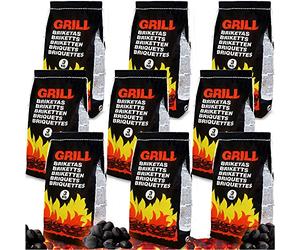 DEUBA® Briquettes de Charbon de Bois 27kg 9x3kg briquettes Bois Longue durée Barbecue BBQ braises Durable Grill briquets Charbon Bois Facile à Allumer