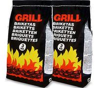 Deuba Briquettes de Charbon de Bois 18kg 6x3kg Charbon de Bois briquette Bois pour Barbecue BBQ braises Durable Grill briquets brikets