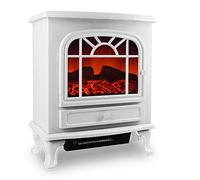 DEUBA® Cheminée électrique Effet Flamme 2000 W 2 Niveaux de Chauffage électrique soufflerie radiateur Chauffant LED cheminée décoration Blanc