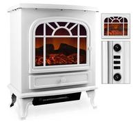 DEUBA® Cheminée électrique Effet Flamme 2000 W 2 Niveaux électrique soufflerie radiateur Chauffant LED cheminée décoration Blanc