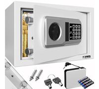 DEUBA® Coffre-fort électronique Serrure à combinaison 4 Piles Sécurité numérique Coffre fort code et clé 31x20x20cm Gris