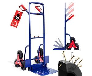 DEUBA® Diable d’escalier pliable réglable charge 200kg 6 roues déménagement charge lourde diable de manutention chariot transport