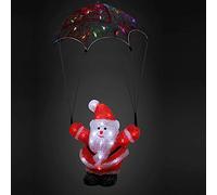 Deuba Figurine Lumineuse LED en Acrylique Décoration de Noël Père noël en Parachute Lumineux Décoration LED Père noël