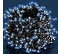 Deuba® Guirlande lumineuse 100 LED Blanc Froid Chaud décoration de Noël à piles avec minuteur 8 fonctions extérieur d'éclairage Intérieur