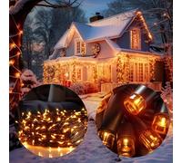 DEUBAŽ Guirlande lumineuse 160 LED Blanc Chaud décoration de Noël ŕ piles avec minuteur 8 fonctions extérieur d'éclairage Intérieur