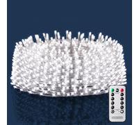 Deuba Guirlande lumineuse 200 LED Blanc froid 10m Télécommande Minuterie 8 modes illumination Noël intérieur extérieur