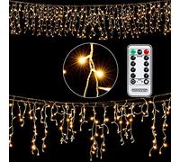 Guirlande lumineuse 600 LED avec télécommande 20m lumière blanc-chaud fonction timer 8 modes IP44 polyvalente noël fête