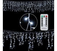Guirlande lumineuse 600 LED avec télécommande 20m lumière blanc-froid fonction timer 8 modes IP44 polyvalente noël fête