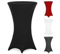 Deuba® Housse de Table Haute 70-75 cm - Noir - Rondes - Zone des Pieds renforcée - Lavable - Diamètre 60-65/70-75/80-85 cm - Plusieurs Couleurs - Housse Stretch pour Table Haute - Fête