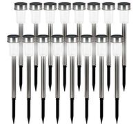 Deuba Lampes solaires de Jardin Lot de 16 lumières solaires LED acier inoxydable Jardin Allée Terrasse