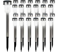 Deuba Lampes solaires de Jardin Lot de 24 lumières solaires LED Acier Inoxydable Jardin Allée Terrasse