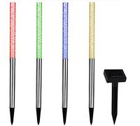 Deuba® Lot de 4 lampes solaires extérieur multicolore jardin baton lumineux LED pour sol éclairage solaire 8h autonomie