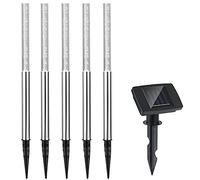 Deuba® Lot de 5 lampes solaires extérieur Blanche jardin baton lumineux LED pour sol éclairage solaire 8h autonomie