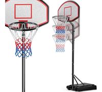 DEUBA® Panier de Basket avec Support réglable en Hauteur 205 à 305 cm Mobile Adultes Enfants roulettes Basketball Pied Stable