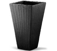 Deuba Pot de Fleurs Anthracite 70 x 40 x 40 cm 59 L Bac à Fleurs Aspect polyrotin Jardin terrasse intérieur extérieur jardinière Cache-Pot