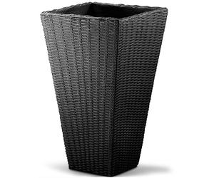 Deuba Pot de Fleurs Anthracite 70 x 40 x 40 cm 59 L Bac à Fleurs Aspect polyrotin Jardin terrasse intérieur extérieur jardinière Cache-Pot