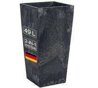 Deuba Pot de Fleurs Style Béton Anthracite 49 litres Bac à Fleur Cache Pot Jardinière Terrasse Jardin Salon Entrée Intérieur Extérieurr