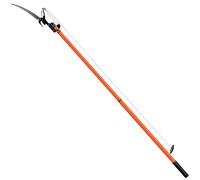DEUBA® Scie télescopique 2en1 hauteur de travail max. 4m corde tirage sécateur coupe-branches arbre scie à élaguer jardinage outil