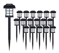 Deuba® Set de 18 lampes solaires piquet pour jardin 8h autonomie lumière extérieur LED avec interrupteur crépusculaire