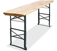 Deuba Table Pliante en Bois 170x50x75/105 cm Hauteur réglable Table Haute avec Trou pour parasol Table de Jardin Pliable