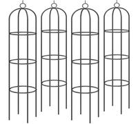 DEUBA Tuteur de Jardin 200 cm Lot de 4 | support pour plantes grimpantes Ø 40 cm Obélisque de jardin, métal thermolaqué, Résistant aux intempéries