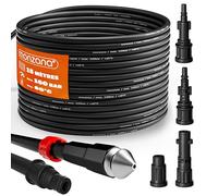 DEUBA Tuyau Déboucheur Canalisation 15m - Nettoyeur Haute Pression 160 Bar avec 4 Adaptateurs - Compatible Karcher Nettoyeur Haute Pression, Bosch, Parkside - Furet Déboucheur Canalisation