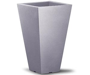 Deuba Vénitien Pot de Fleurs Capri Gris 35x35x55 cm carré en Plastique Robuste et résistant aux intempéries intérieur extérieur