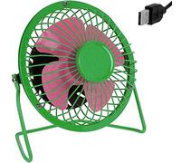 Deuba Ventilateur de Bureau/Table USB Mini métal inclinable à 360° Ø 13,5 cm Interrupteur Marche/arrêt Grille de Protection électrique Vert et Rose