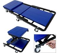 DEUBAŽ Chariot de Visite mécanicien 150kg 6 roulettes rotatifs 360° Planche a roulettes Pliable Tabouret Atelier Garage Chariot sičge