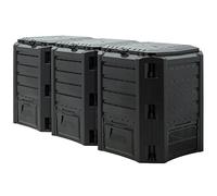 DEUBAŽ Composteur de Jardin 1200 L Plastique Noir transformateur de déchets Couvercle et Trappe d'extraction bac ŕ Compost