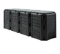 DEUBAŽ Composteur de Jardin 1600 L Plastique Noir transformateur de déchets Couvercle et Trappe d'extraction bac ŕ Compost