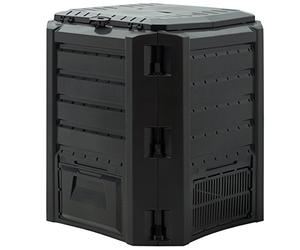 DEUBAŽ Composteur de Jardin 380 L Plastique Noir transformateur de déchets Couvercle et Trappe d'extraction bac ŕ Compost