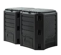 DEUBAŽ Composteur de Jardin 800 L Plastique Noir transformateur de déchets Couvercle et Trappe d'extraction bac ŕ Compost