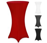 DEUBAŽ Housse de Table de Bar bistrot Ronde Bordeaux-Rouge Ř60-65 cm Nappe Mange Debout Protection Table de Cocktail