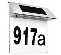 Numéro de maison solaire en acier inoxydable 4 LED applique murale extérieur