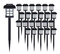 DEUBAŽ Set de 24 lampes solaires piquet pour jardin 8h autonomie lumičre extérieur LED avec interrupteur crépusculaire