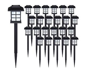 DEUBAŽ Set de 24 lampes solaires piquet pour jardin 8h autonomie lumičre extérieur LED avec interrupteur crépusculaire