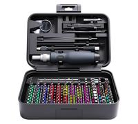 Deuineyi Jeu de tournevis - Couvercle rotatif extensible à 360° avec rangement - Kit d'outils 132 en 1 - Pour téléphone, ordinateur portable, lunettes, appareil photo, mécanique, maison, voiture