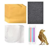Deuineyi Kit De Metal A Repousser Doré Argenté Kit - Feuilles D'aluminium pour Embossage avec Stylos Et Felt Pad, Feuilles De Papier D'aluminium pour L'artisanat Créatif pour Enfant Et Adultes