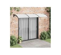 vidaXL Auvent de Porte, Marquise Solaire avec Support, Abri Protection Contre Pluie, Banne Entrée Porte Patio, Noir et Transparent 300x75 cm Polycarbonate