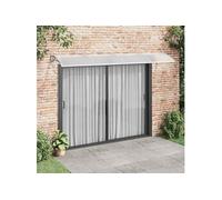 vidaXL Auvent de porte Marquise solaire avec support 350x75 cm Gris/Transparent Polycarbonate