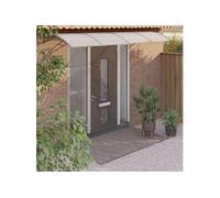 Vidaxl Auvent De Porte Gris 400x100 Cm Polycarbonate