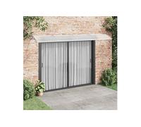 vidaXL Auvent de Porte Toit Marquise avec Barres Auvent de Porte d'Entrée Protection de Porte Contre Pluie et UV Gris et 153598