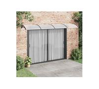 vidaXL Auvent de porte Toit marquise Protection pluie & UV 400x75 cm Polycarbonate Noir/Transparent