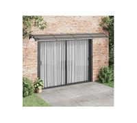 vidaXL Auvent de porte Marquise avec barres Polycarbonate Protection pluie et UV Noir 400x75 cm