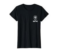 Deus Lo Vult Costume de Chevalier templier Croix I Deus Vult T-Shirt, Femme, Noir, XL